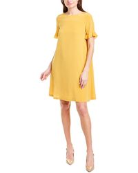 Max Mara Studio Silk Shift Dress - Yellow