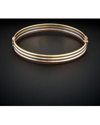Italian Gold - 14k Tri-tone Triple Band Bangle - Lyst