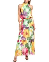 Donna Ricco - Chiffon Maxi Dress - Lyst