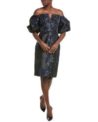 Rene Ruiz - Off-The-Shoulder Puff Sleeve Jacquard Cocktail Dress - Lyst
