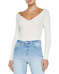 L'Agence - Winona Wd V-Neck Bodysuit - Lyst