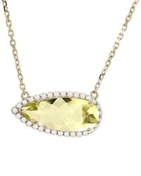 Gemstones - 14k 2.01 Ct. Tw. Diamond & Lemon Quartz Necklace - Lyst