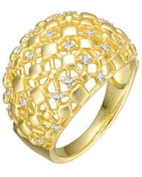 Rachel Glauber - 14k Plated Cz Big Ring - Lyst