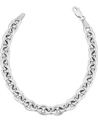 Italian Gold - 14k Italian White Gold Rolo Link Chain Bracelet - Lyst