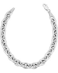 Italian Gold - 14k Italian White Gold Rolo Link Chain Bracelet - Lyst
