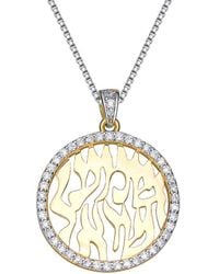 Genevive Jewelry - Two-tone Cz Religious Pendant - Lyst
