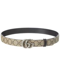 Gucci - GG Marmont Reversible GG Supreme Canvas & Leather Belt - Lyst