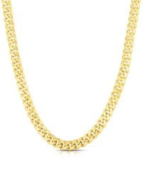 Italian Silver - 14k Over Miami Cuban Chain Necklace - Lyst