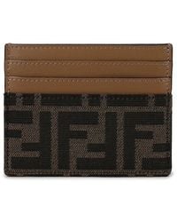 Fendi - Ff Jacquard Fabric Flat Card Wallet (Authentic Pre-Loved) - Lyst