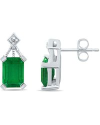 Gemstones - 14k 2.33 Ct. Tw. Diamond & Emerald Earrings - Lyst
