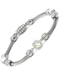 Gemstones - Steel 2.35 Ct. Tw. Diamond & Lemon Quartz Bracelet - Lyst