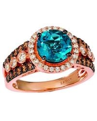 Le Vian - 14K Rose 2.68 Ct. Tw. Diamond & Topaz Royal Blues Ring - Lyst