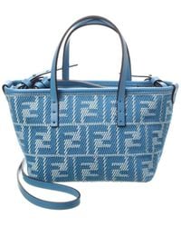 Fendi - Roll Mini Ff Jacquard & Leather Tote - Lyst