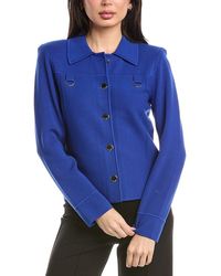 St. John - Collared Boxy Knit Jacket - Lyst
