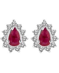 LEVARON - 14K 0.70 Ct. Tw. Diamond & Ruby Earrings - Lyst