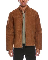Tahari - Suede Racer Jacket - Lyst