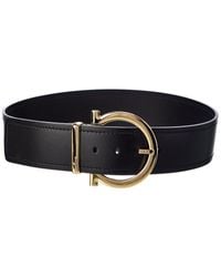 Ferragamo - Gancini Wide Fixed Leather Belt - Lyst