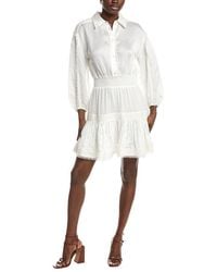 Maje - Mixed Media Linen-Blend Mini Dress - Lyst