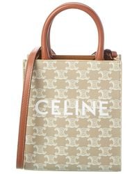 Celine - Vertical Cabas Mini Canvas & Leather Shoulder Bag - Lyst