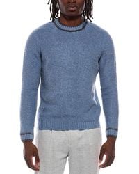 Autumn Cashmere - Purl Crewneck Striped Trims Wool & Cashmere-Blend Sweater - Lyst