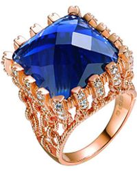 Genevive Jewelry - 14k Rose Gold Vermeil Cz Ring - Lyst