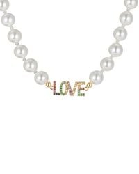 Eye Candy LA - The Luxe Collection 6mm Pearl Cz Love Me Necklace - Lyst