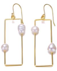 Rachel Glauber - 14k Over Silver 9-10mm Pearl Earrings - Lyst