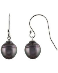 Splendid - Silver 9-10mm Tahitian Pearl Earrings - Lyst