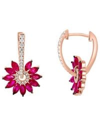Effy Fine Jewelry - 14K Rose 2.15 Ct. Tw. Diamond & Ruby Earrings - Lyst