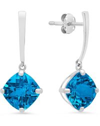 MaxColor - 14k 4.20 Ct. Tw. Blue Topaz Drop Earrings - Lyst