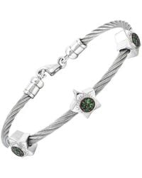 Gemstones - Steel 0.24 Ct. Tw. Garnet Bangle Bracelet - Lyst