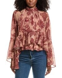 Avec Les Filles - Printed Blouse - Lyst