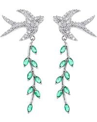 Eye Candy LA - Cz White Bird Drop Earrings - Lyst