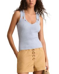 Reiss - Alethia Twist Strap Linen-Blend Vest - Lyst