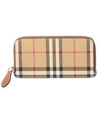 Burberry - Check E-canvas & Leather Card Case - Lyst