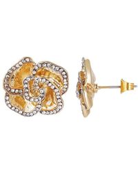 Adornia - Plated Crystal Encrusted Flower Stud Earrings - Lyst