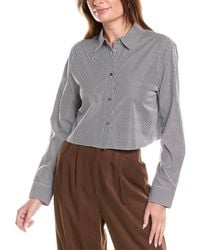 Theory - Crop Classic Shirt - Lyst