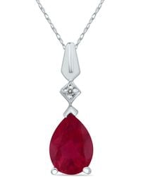 Gemstones - 10k 0.96 Ct. Tw. Diamond & Ruby Necklace - Lyst