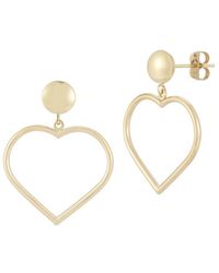 Ember Fine Jewelry - 14k Heart Drop Earrings - Lyst