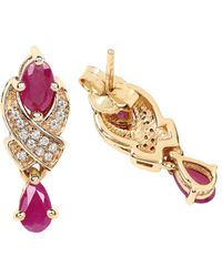 Diana M. Jewels - Fine Jewelry 14k 1.12 Ct. Tw. Diamond & Ruby Dangle Earrings - Lyst