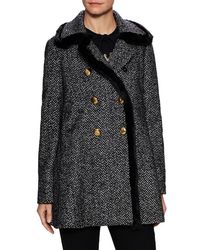 Dolce & Gabbana Double Breasted Tweed Coat - Black