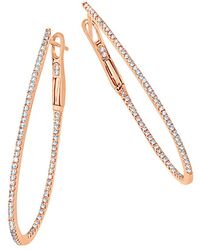 Sabrina Designs - 14k Rose Gold 0.57 Ct. Tw. Diamond Hoops - Lyst