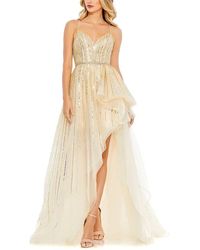Mac Duggal - Embellished Sleeveless Draped A Line Gown - Lyst