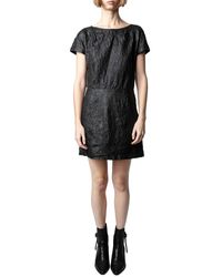 Zadig & Voltaire - Rexa Froisse Leather Mini Dress - Lyst