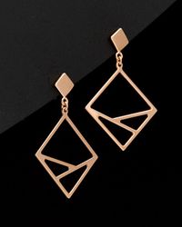 Italian Gold - 14k Italian Rose Gold Geometric Dangle Earrings - Lyst