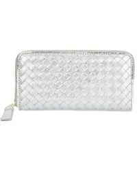 Tiffany & Fred Paris - Hand-Woven Leather Long Wallet - Lyst