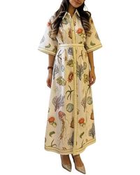 AMINA GLAM - Linen-Blend Maxi Dress - Lyst