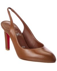 Christian Louboutin - Fannylove 85 Leather Slingback Pump - Lyst
