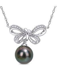 Rina Limor - 10k Diamond 8.5-9mm Pearl Pendant Necklace - Lyst