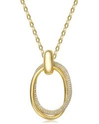 Rachel Glauber - 14k Plated Cz Eternity Circle Pendant Necklace - Lyst